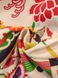 Photo12: N0814M Vintage Japanese women   Off White KOMON dyed / Silk. Peony,   (Grade C) (12)