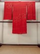 Photo2: N0814V Antique Japanese women   Red Kids / Silk. Flower, Juban  (Grade C) (2)