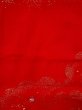 Photo5: N0814V Antique Japanese women   Red Kids / Silk. Flower, Juban  (Grade C) (5)