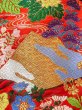 Photo11: Mint N0827D Used Japanese women   Red UCHIKAKE Wedding / Silk. Peony,   (Grade A) (11)