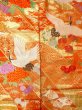 Photo7: N0827E Used Japanese women   Vermilion UCHIKAKE Wedding / Silk. Peony,   (Grade B) (7)