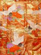 Photo8: N0827E Used Japanese women   Vermilion UCHIKAKE Wedding / Silk. Peony,   (Grade B) (8)