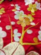 Photo28: N0827G Vintage Japanese women  Shiny Red KAKESHITA under Uchikake / Silk. UME plum bloom,   (Grade B) (28)