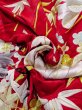 Photo30: N0827G Vintage Japanese women  Shiny Red KAKESHITA under Uchikake / Silk. UME plum bloom,   (Grade B) (30)