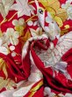 Photo31: N0827G Vintage Japanese women  Shiny Red KAKESHITA under Uchikake / Silk. UME plum bloom,   (Grade B) (31)