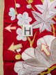 Photo40: N0827G Vintage Japanese women  Shiny Red KAKESHITA under Uchikake / Silk. UME plum bloom,   (Grade B) (40)