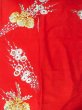 Photo4: N0827J Vintage Japanese women  Vivid Red UCHIKAKE Wedding / Silk. Chrysanthemum,   (Grade C) (4)