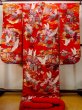 Photo2: Mint N0827L Vintage Japanese women   Red UCHIKAKE Wedding / Silk. SAKURA cherry blossom, Metalic thread  (Grade A) (2)