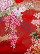 Photo13: Mint N0827L Vintage Japanese women   Red UCHIKAKE Wedding / Silk. SAKURA cherry blossom, Metalic thread  (Grade A) (13)