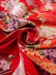 Photo40: Mint N0827L Vintage Japanese women   Red UCHIKAKE Wedding / Silk. SAKURA cherry blossom, Metalic thread  (Grade A) (40)