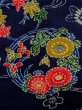 Photo5: N0906B Vintage Japanese women   Indigo Blue HITOE unlined / Wool. Flower circle,   (Grade B) (5)