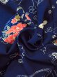 Photo12: N0906B Vintage Japanese women   Indigo Blue HITOE unlined / Wool. Flower circle,   (Grade B) (12)