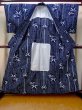 Photo2: N0906E Vintage Japanese women   Indigo Blue YUKATA summer(made in Japan) / Cotton. Flower,   (Grade B) (2)