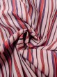 Photo12: N0906F Vintage Japanese women  Grayish Pink HITOE unlined / Wool. Stripes   (Grade D) (12)