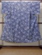 Photo1: N0906J Vintage Japanese women  Pale Indigo Blue YUKATA summer(made in Japan) / Cotton. Rose Discolored all over.  (Grade D) (1)