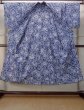 Photo2: N0906J Vintage Japanese women  Pale Indigo Blue YUKATA summer(made in Japan) / Cotton. Rose Discolored all over.  (Grade D) (2)