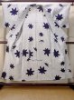 Photo2: N0906L Vintage Japanese women   White YUKATA summer(made in Japan) / Cotton. MOMIJI maple leaf,   (Grade C) (2)