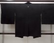 Photo2: N0906R Vintage Japanese women   Black HAORI short jacket / Silk.    (Grade B) (2)