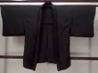 Photo1: N0906T Vintage Japanese women   Black HAORI short jacket / Silk.    (Grade B) (1)