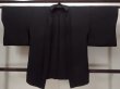 Photo1: N0906U Vintage Japanese women   Black HAORI short jacket / Silk.    (Grade B) (1)