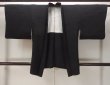 Photo1: N0906X Vintage Japanese women   Black HAORI short jacket / Silk.    (Grade B) (1)