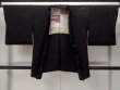 Photo1: N0906Z Vintage Japanese women   Black HAORI short jacket / Silk.    (Grade B) (1)