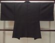 Photo2: N0907D Vintage Japanese   Black Men's Haori / Wool. Plaid Checks   (Grade B) (2)