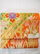 Photo2: Mint N0913G Vintage Japanese Kimono  Vivid Orange FUKURO OBI sash KIRI paulownia Silk. (Grade A) (2)