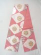 Photo1: N0913J Vintage Japanese Kimono   Pink FUKURO OBI sash Flower Silk. (Grade B) (1)