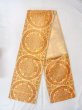 Photo1: Mint N0913O Vintage Japanese Kimono  Shiny Orange FUKURO OBI sash Chinese flower Silk. (Grade A) (1)