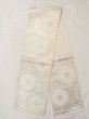 Photo1: N0913W Vintage Japanese Kimono  Shiny Silver FUKURO OBI sash Flower Silk. (Grade C) (1)