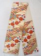 Photo1: N0914A Vintage Japanese Kimono   Orange FUKURO OBI sash Chrysanthemum Silk. (Grade B) (1)