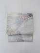 Photo2: N0914C Vintage Japanese Kimono   Silver FUKURO OBI sash Chinese flower Silk. (Grade A) (2)