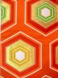 Photo3: Mint N0914D Vintage Japanese Kimono   Orange FUKURO OBI sash Tortoise-shell pattern(Hexagonal pattern) Silk. (Grade A) (3)