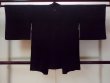 Photo2: N0920A Vintage Japanese women   Black HAORI short jacket / Silk.    (Grade B) (2)