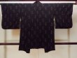 Photo2: N0920B Vintage Japanese women   Black HAORI short jacket / Silk. Chrysanthemum,   (Grade A) (2)