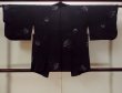 Photo2: N0920D Vintage Japanese women   Black HAORI short jacket / Silk. Folding fan   (Grade A) (2)