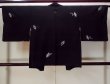 Photo2: N0920E Vintage Japanese women   Black HAORI short jacket / Silk. Flower,   (Grade A) (2)