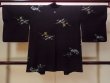 Photo2: N0920J Vintage Japanese women   Black HAORI short jacket / Silk. MOMIJI maple leaf   (Grade B) (2)