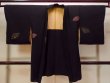 Photo1: N0920K Vintage Japanese women   Black HAORI short jacket / Silk. Folding fan   (Grade A) (1)