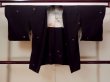 Photo1: N0920P Vintage Japanese women   Black HAORI short jacket / Silk. UME plum bloom,   (Grade C) (1)