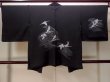 Photo2: Mint N0930A Vintage Japanese kimono   Black HAORI short jacket for women / Silk. Crane,   (Grade A) (2)