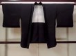 Photo1: N0930D Vintage Japanese kimono   Black HAORI short jacket for women / Silk. UME plum bloom   (Grade B) (1)