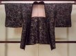 Photo1: Mint N0930G Vintage Japanese kimono   Black HAORI short jacket for women / Silk. Circle,   (Grade A) (1)