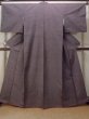 Photo1: N1007D Vintage Japanese kimono  Grayish Purple TSUMUGI pongee for women / Silk.    (Grade B) (1)