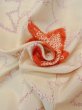 Photo11: N1007G Vintage Japanese kimono   Ivory TSUMUGI pongee for women / Silk. MOMIJI maple leaf,   (Grade B) (11)