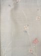 Photo3: N1007I Vintage Japanese kimono  Pale Gray TSUMUGI pongee for women / Silk. Flower   (Grade B) (3)