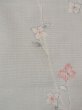 Photo5: N1007I Vintage Japanese kimono  Pale Gray TSUMUGI pongee for women / Silk. Flower   (Grade B) (5)