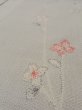 Photo8: N1007I Vintage Japanese kimono  Pale Gray TSUMUGI pongee for women / Silk. Flower   (Grade B) (8)