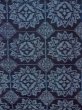 Photo4: N1007M Vintage Japanese kimono  Dark Indigo Blue OJIYATSUMUGI for women / Silk. Chinese flower, TATEGASURI  (Grade B) (4)